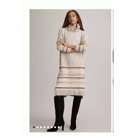 Daily Practice by Anthropologie Detachable Turtleneck Sweater Dress Size S Gray - Picture 1 of 15